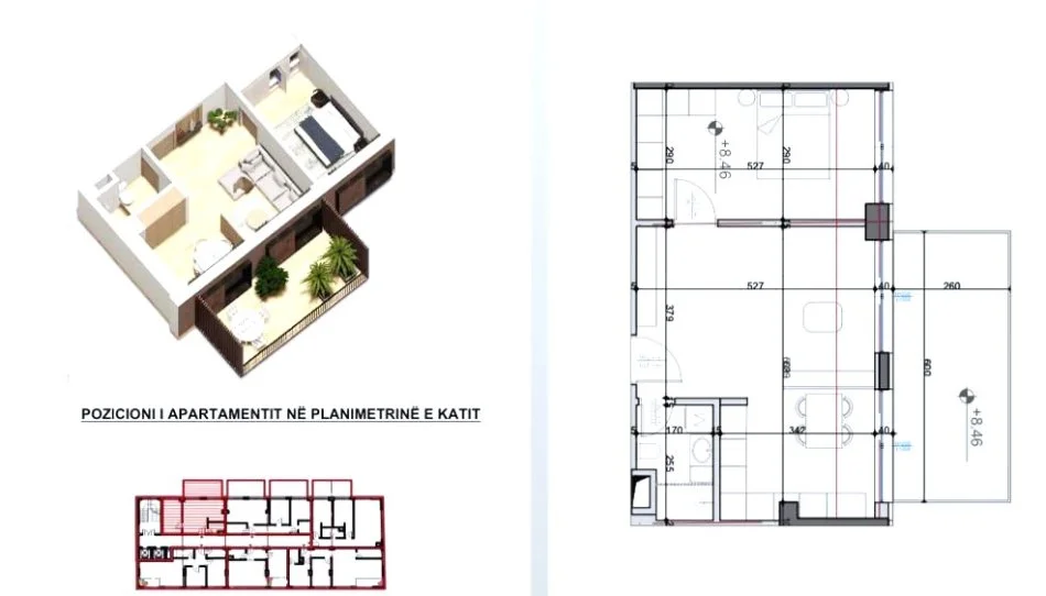 Tirane, shitet apartament 1+1 Kati 4, 85 m² 136.000 € (Siri Kodra)