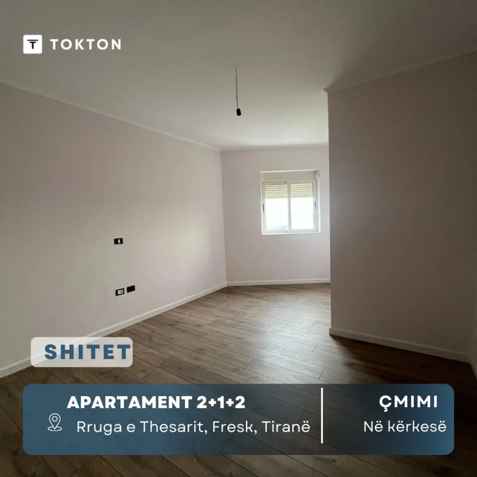 Tirane, shitet apartament 2+1 Kati 4, 124 m² 130.000 € (Rruga e Thesarit, Fresk, Tiranë)