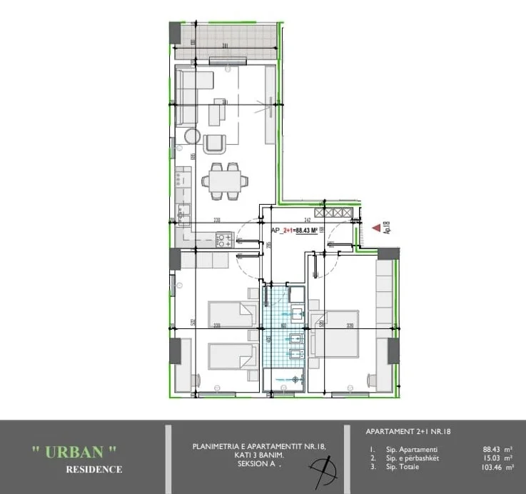 Tirane, Apartament 2+1 per shitje (Paskuqan)