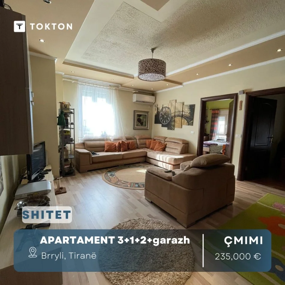 Tirane, shitet apartament 3+1+2, Kati 5, 111 m² 235.000 € (Brryli)