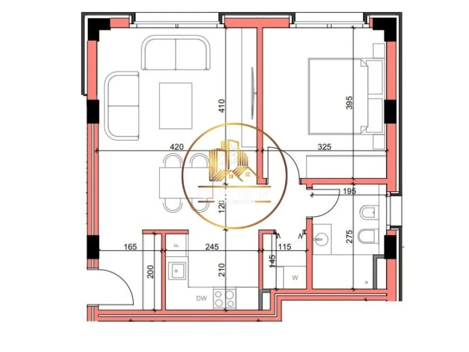 Shitet Apartament 1+1 në Rezidencën Maison de la Terre, Mjull Bathore! 2000 Euro/m²