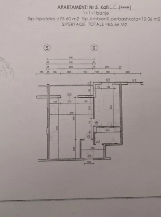 Shitet Apartament 1+1 Kati 4, 86 m²   128.500 € (Ali Demi)