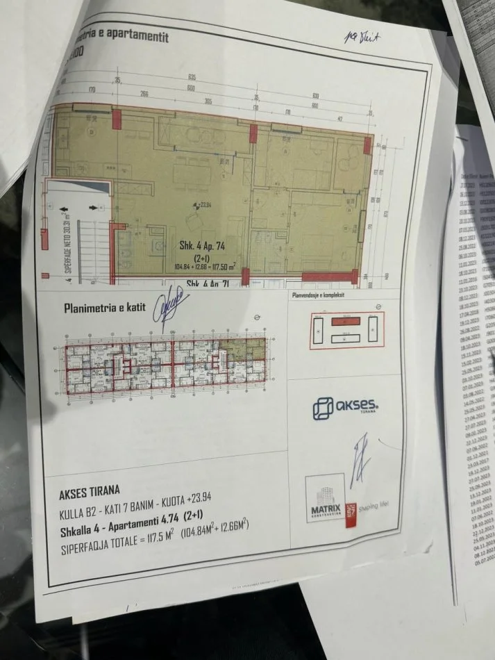 Tirane, shitet apartament 2+1 Kati 7, 117 m² 147.000 € (DOGANA TIRANE)
