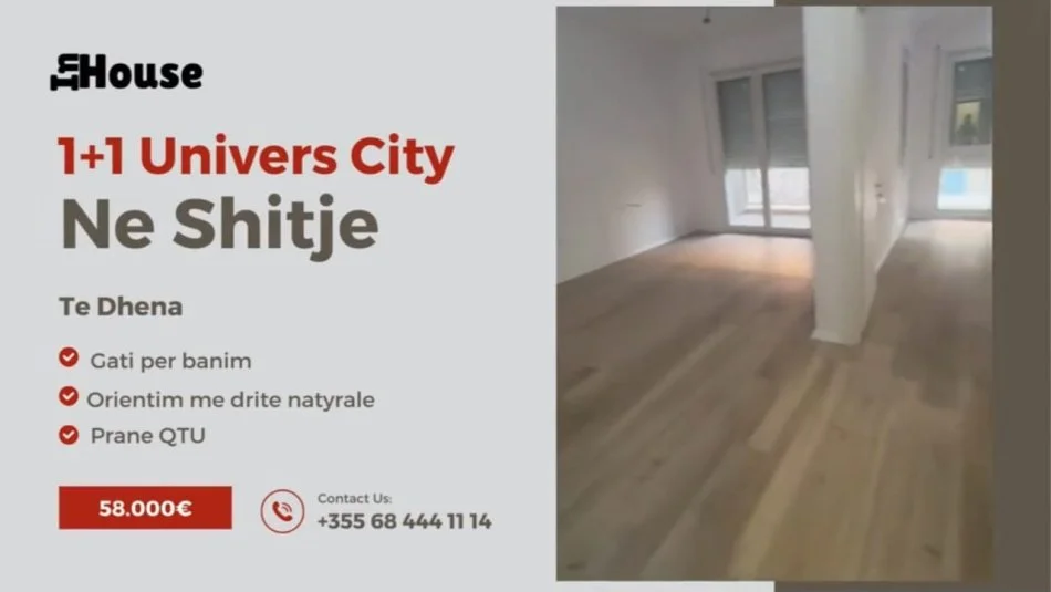 Tirane, shitet apartament 1+1 Kati 5, 54 m² 58.000 € (Prane QTU)