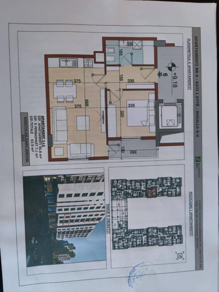 Tirane, shitet apartament 1+1 Kati 2, 64 m² 108.000 € (Porcelan)