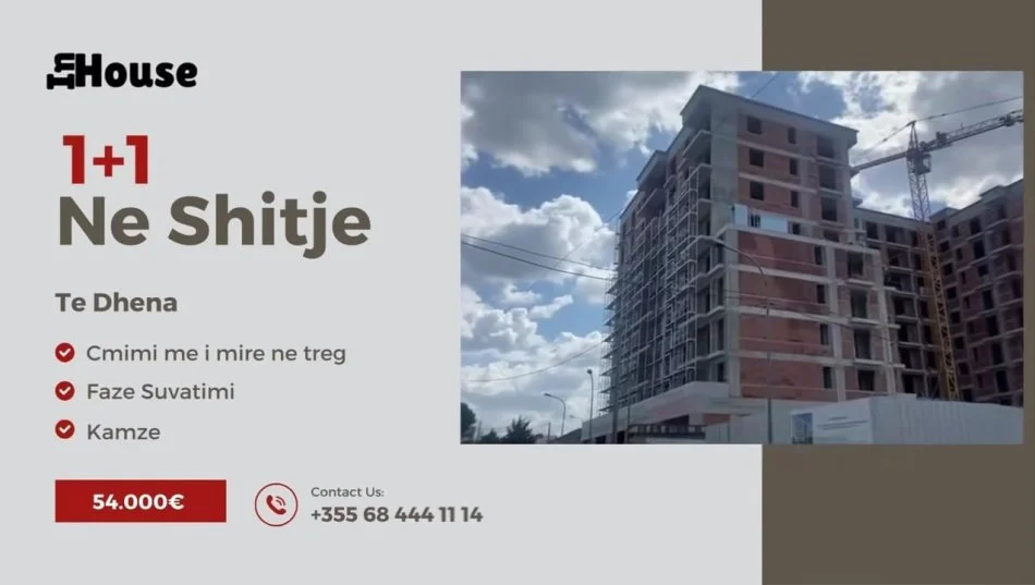 Tirane, shitet apartament 1+1 Kati 4, 70 m² 54.000 € (Kamze)