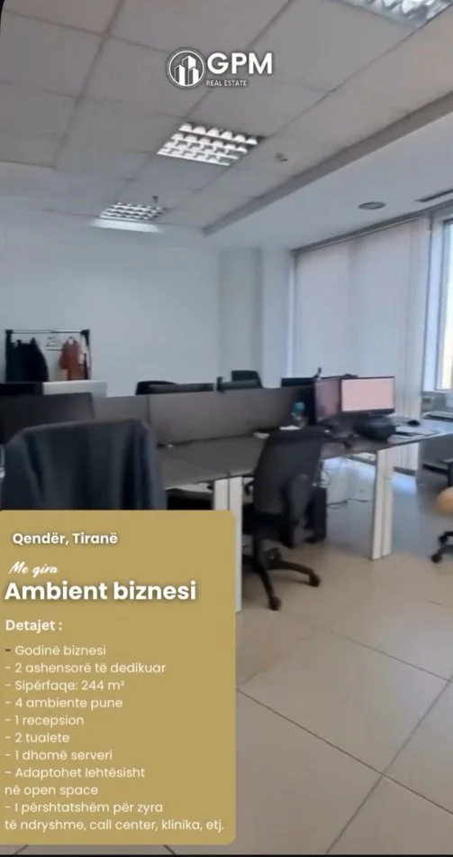 Tirane, jepet me qera ambjent biznesi Kati 2, 244 m² 2.200 € (Qender)