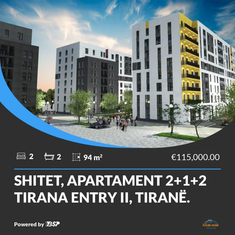 Tirane, shitet apartament 2+1 Kati 7, 94 m² 115.000 € (DOGANA)