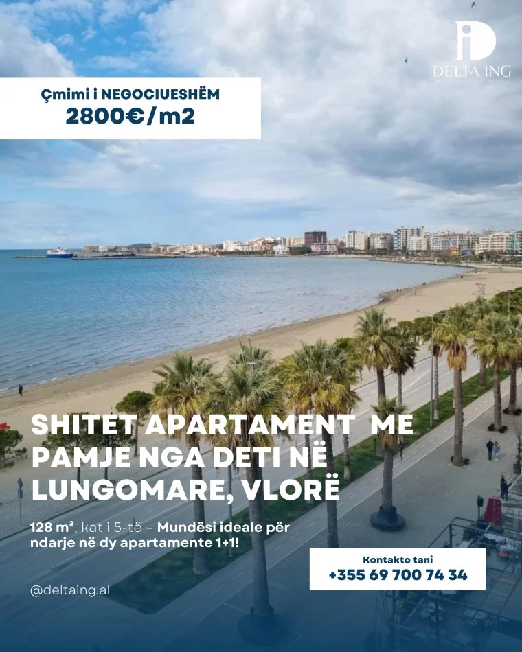 Vlore, shitet apartament 3+1+Aneks+Ballkon Kati 5, 128 m² 358.400 € (Lungo Mare Vlore)