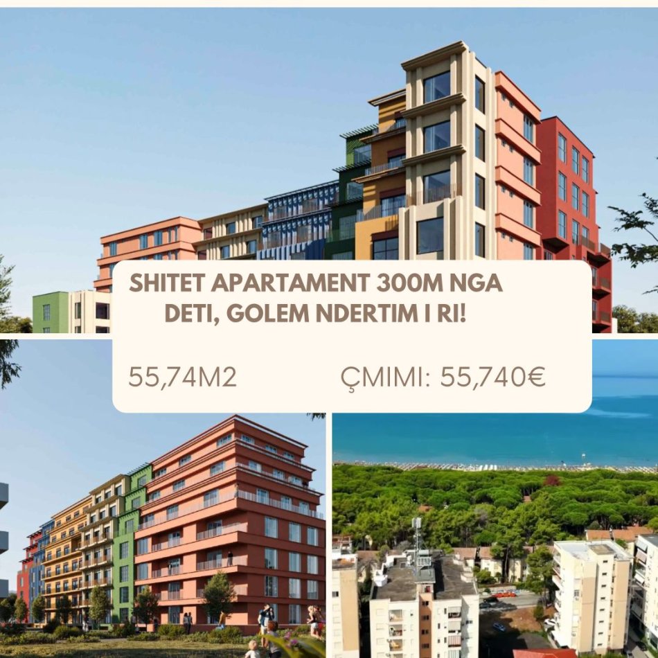 Durres, shes apartament 1+1 Kati 5, 56 m² 55.740 € (Pishat e Buta Golem)