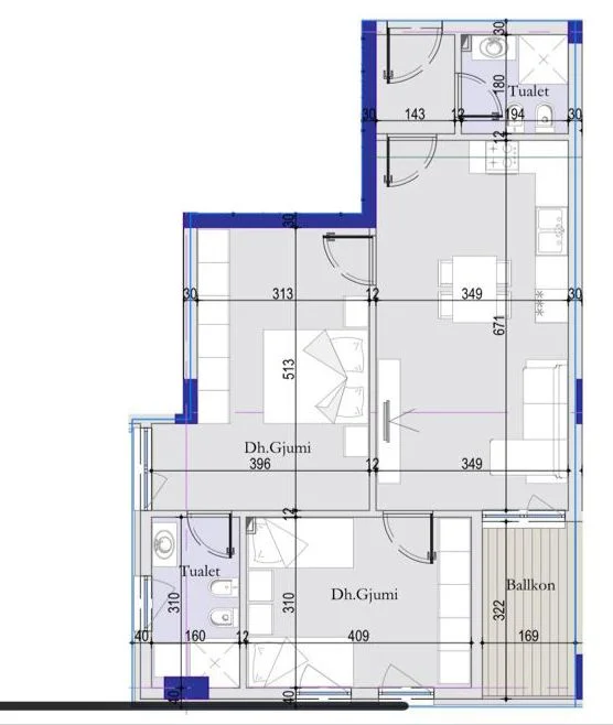 Tirane, shitet apartament 2+1+Ballkon Kati 5, 96 m² 106.000 € (Laprake)