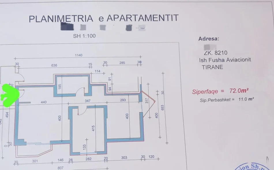 Tirane, shitet apartament 1+1 Kati 8, 150.000 € 
