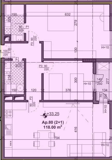 Tirane, shitet apartament 2+1+Ballkon Kati 9, 118 m² 148.000 € (fusha aviacionit)
