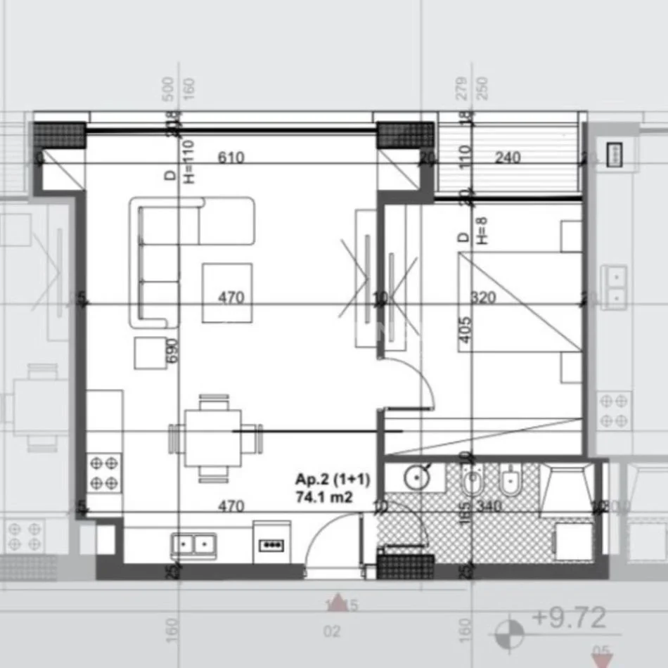 Tirane, Apartament 1+1 per shitje  Kati 3, 76 m² 105.000 € (Bulevardi Ri)