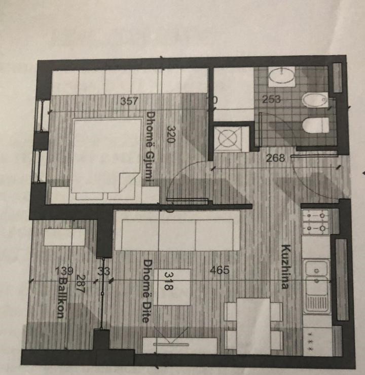 Tirane, shitet apartament 1+1+Ballkon Kati 6, 53 m² (Univers City)