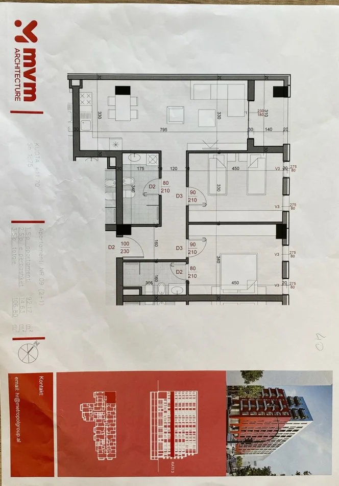 Tirane, shitet apartament 2+1+Ballkon Kati 2, 107 m² 165.000 € (Don Bosko)