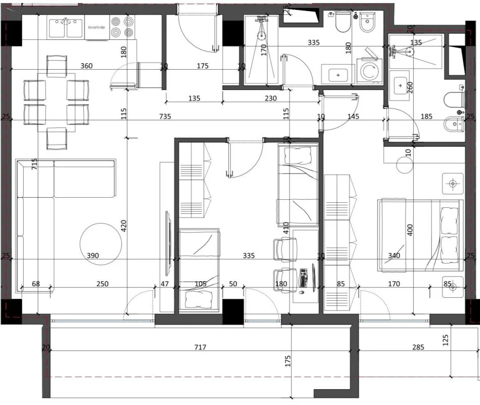 Tirane, shes apartament 2+1+Ballkon Kati 3, 112 m² 102.000 € (Rr. Demokracia - Kamez)