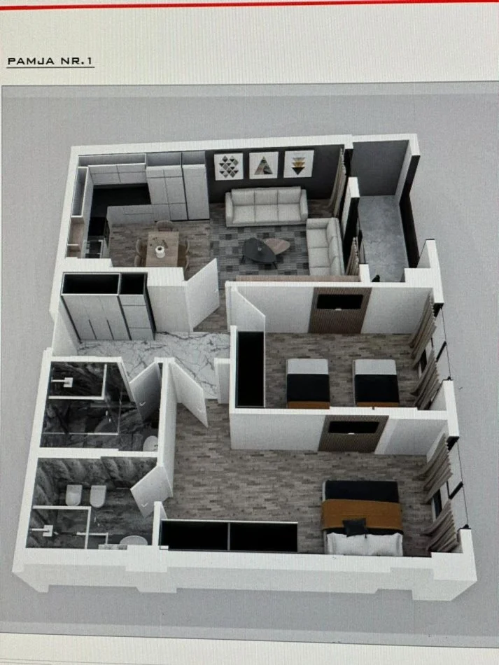 Tirane, shitet apartament 2+1+Ballkon Kati 2, 106 m² 169.600 € (stacioni trenit)