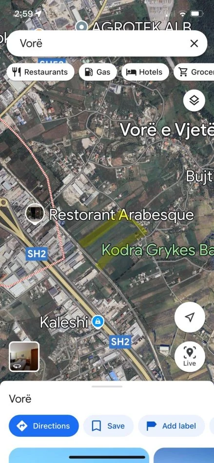 Tirane, shitet toke , 5.512 m² (Vore e Vjeter, Rruga Hasrama)