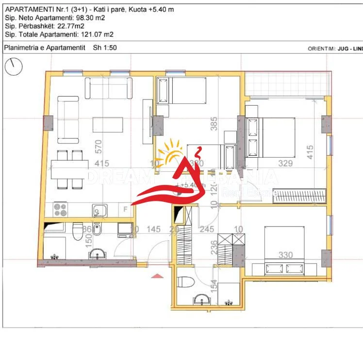 Tirane, shitet apartament 3+1 , 121 m² 230.000 € (rruga e elbasanit)