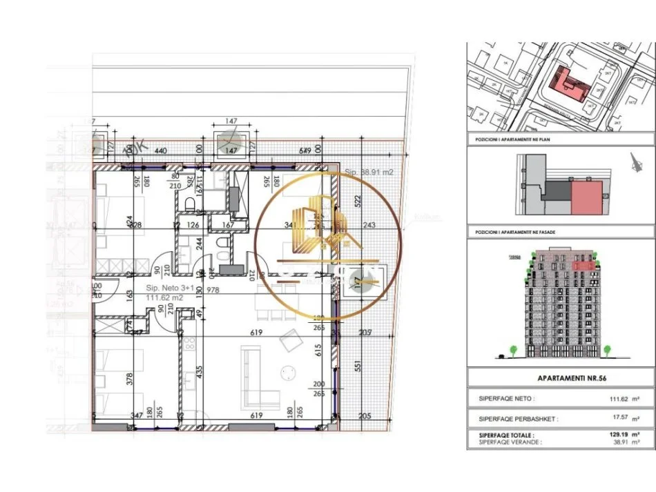 Apartament 3+1+2 në Shitje tek Ish Fusha e Aviacionit, Rruga Beniamin Kruta!