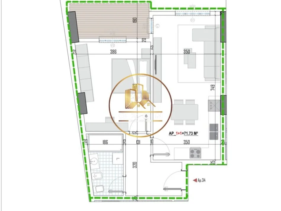 Tipologji apartamentesh 1+1 për shitje (kati i katërt banim) pranë Universitetit Bujqësor, Kamëz!