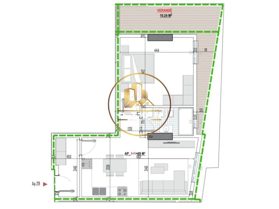Tipologji apartamentesh 1+1 për shitje (kati i katërt banim) pranë Universitetit Bujqësor, Kamëz!