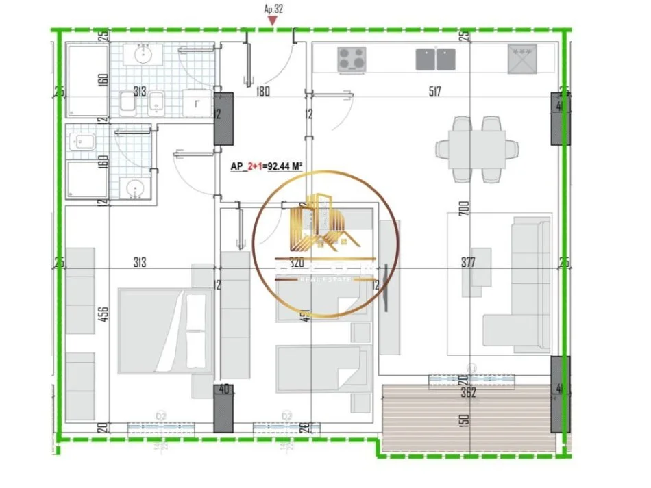 Tipologji apartamentesh 2+1 për shitje (kati i katërt banim) pranë Universitetit Bujqësor, Kamëz!