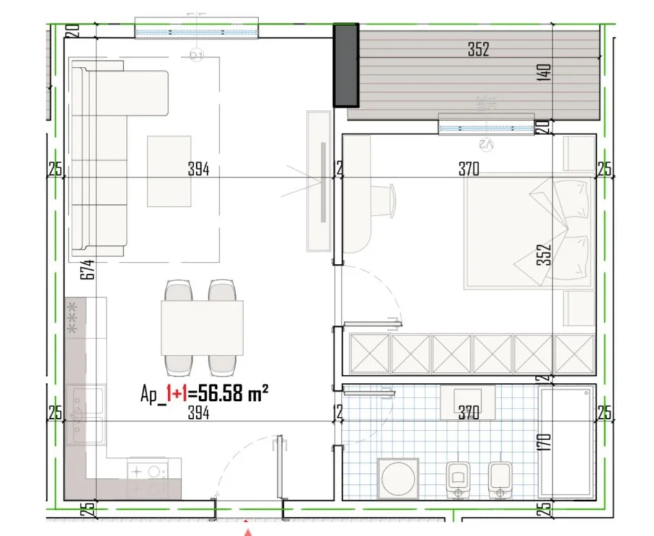 Tirane, shitet apartament 1+1 Kati 1, 56 m² 71.654 € (PASKUQAN)