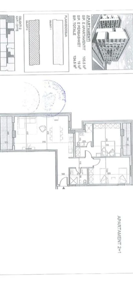 Tirane, shitet apartament 2+1 Kati 2, 122.000 € 