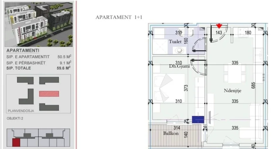 Tirane, shitet apartament 1+1 , 60 m² 78.000 € (RR,29 NENTORI)