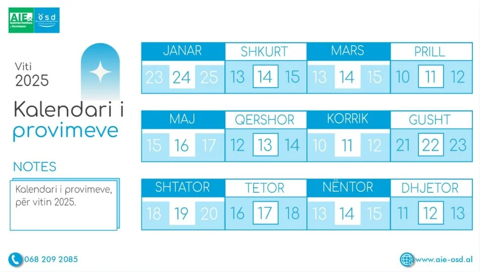 Tirane, njoftim gjermanisht Data e Provimeve ÖSD