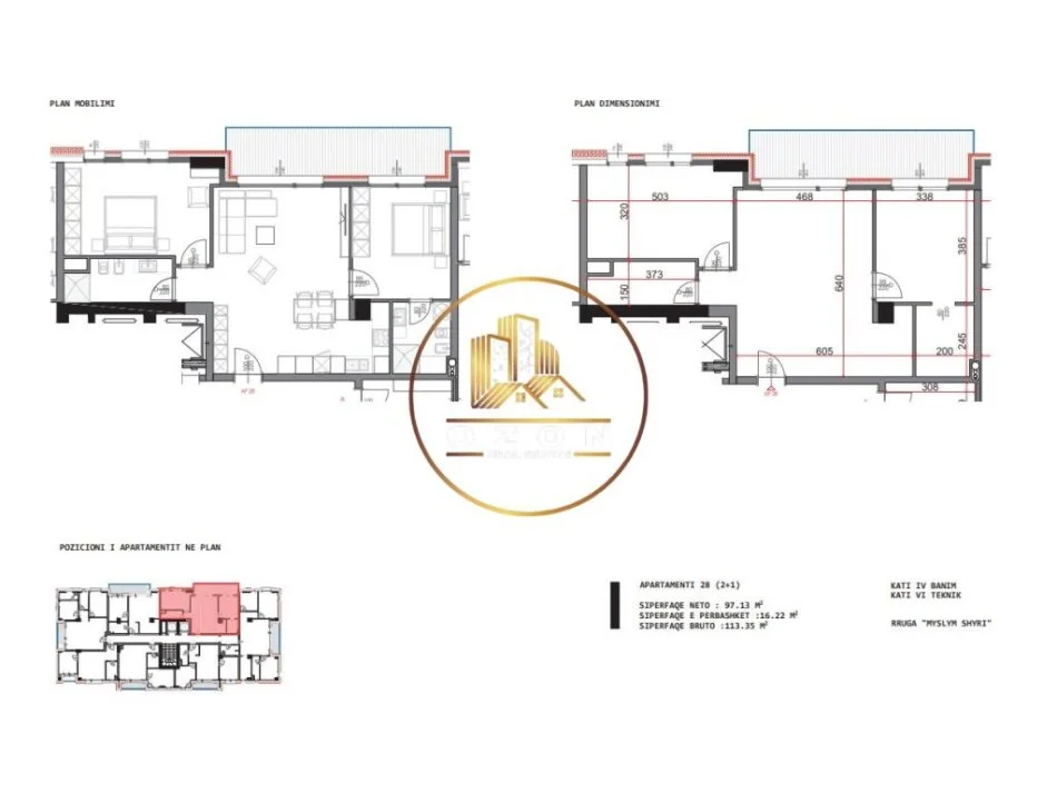 Apartament 2+1+2 në Shitje në Myslym Shyr!