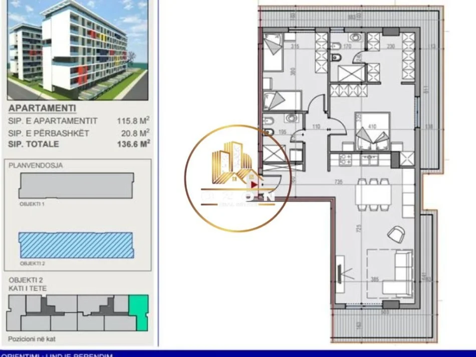 Apartament 2+1 në Shitje tek Univers City!