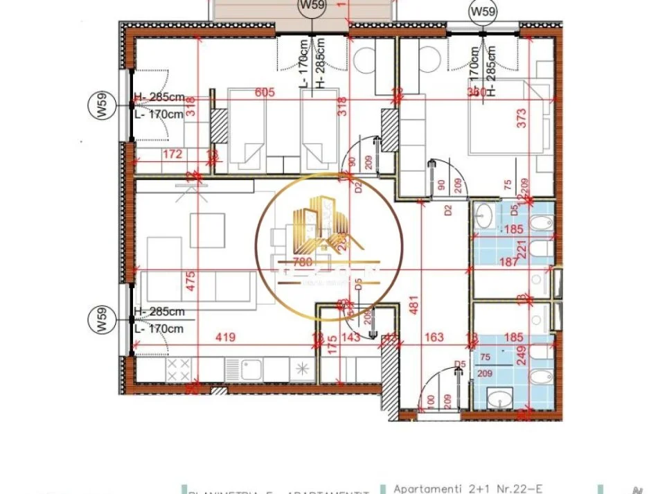Shitet Apartament 2+1+2 tek Golden Gate Materniteti i Ri!