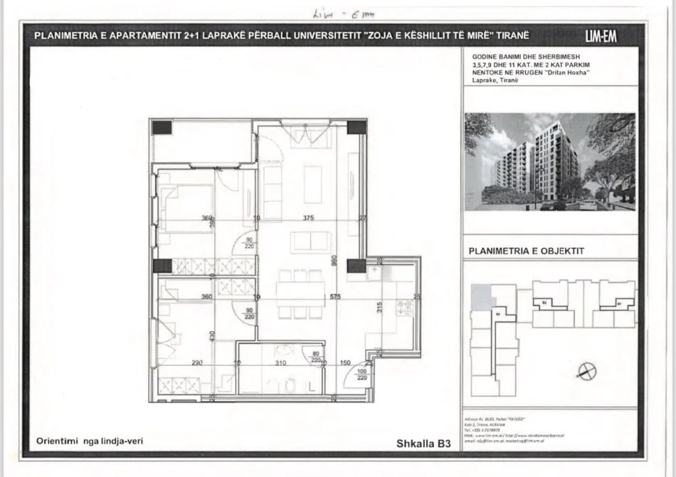Tirane, shes apartament 2+1+Ballkon Kati 4, 104 m² 165.920 € (Rr Dritan Hoxha , Laprake)