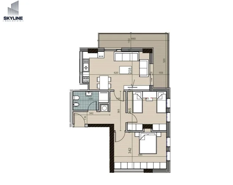 Tirane, shitet 2+1 Kati 3, 106 m² 101.760 € (Qtu)