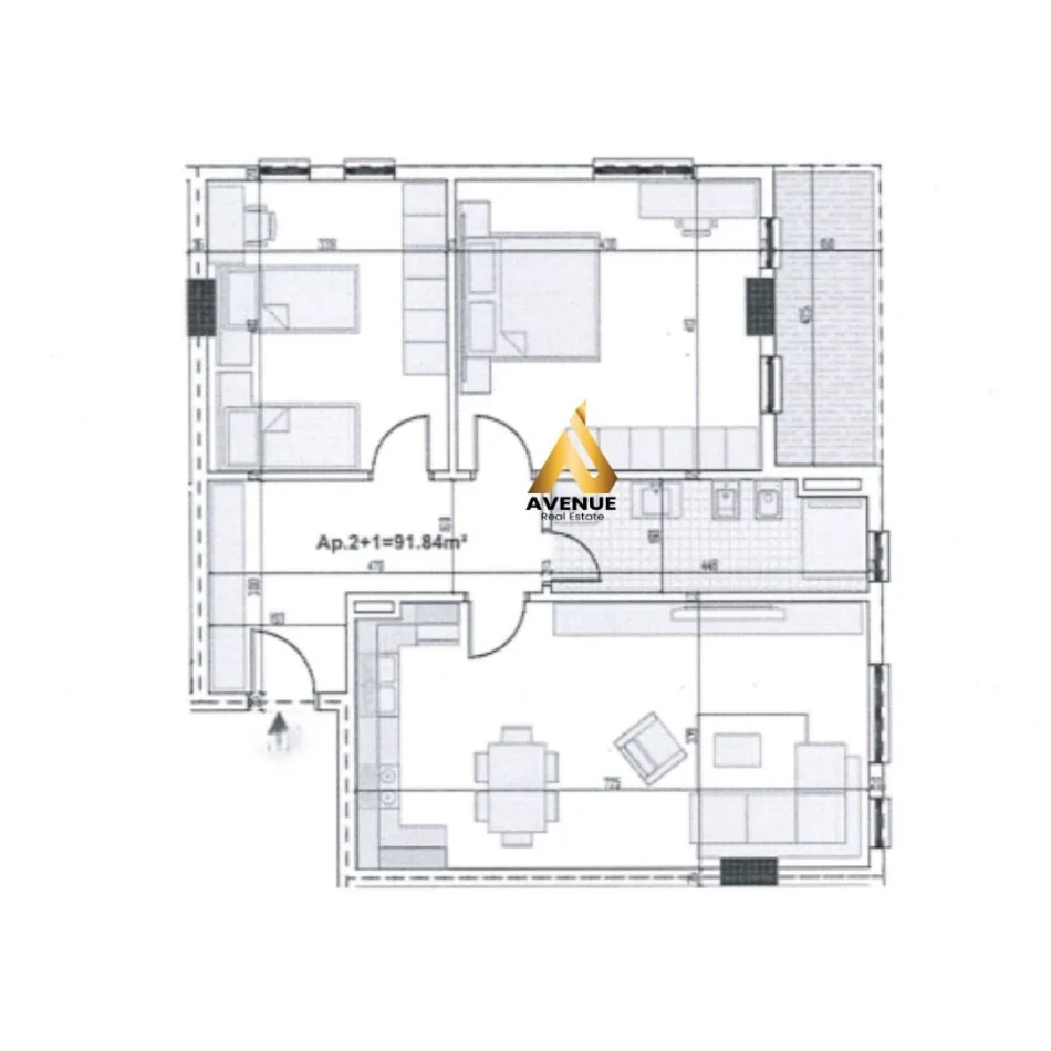Tirane, shitet apartament 2+1+Ballkon Kati 4, 106 m² 106.000 € (lidhja e prizrenit)