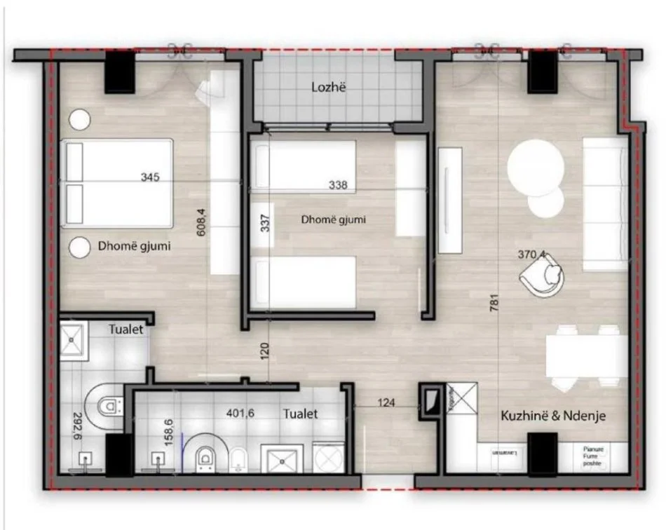 Tirane, shitet apartament 2+1 Kati 2, 113 m² 158.000 € (Porcelan)