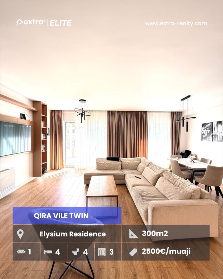 Tirane, jepet me qera Vile 4+1 Kati 2, 2.500 € (Elysium Residence, Tiranë)