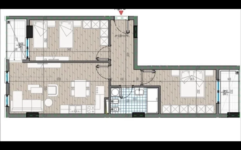 Tirane, shitet 2+1+Ballkon Kati 4, 95.000 € (Univers City)