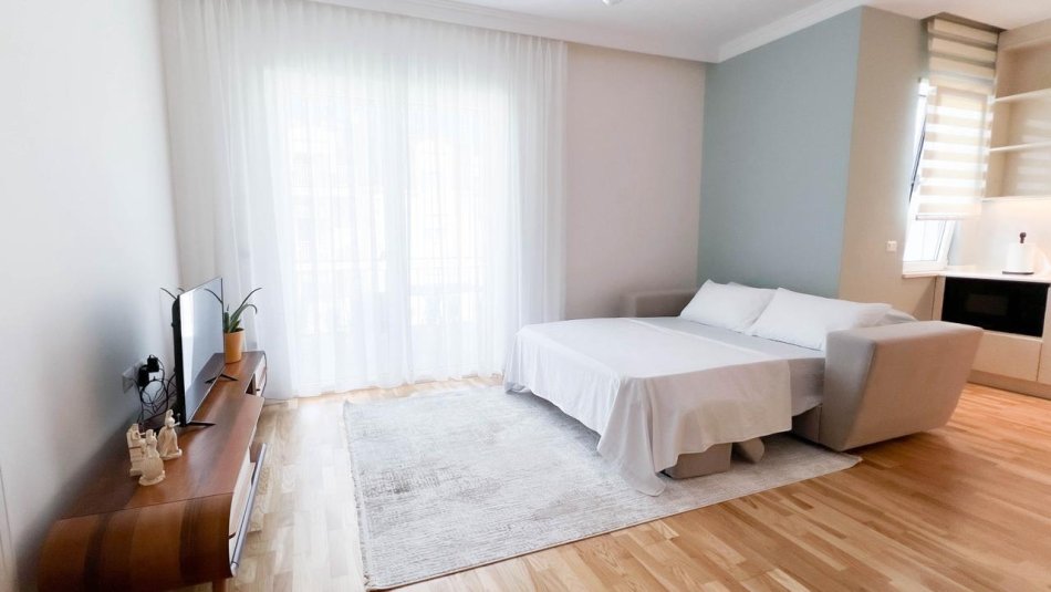 Tirane, jepet me qera apartament 1+1 Kati 2, 70 m² 1.200 € (Joy rezidence TEG)