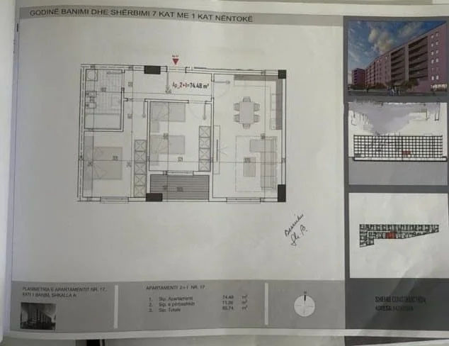 Tirane, shes apartament 2+1 Kati 1, 85 m² 85.700 € (Paskuqan)