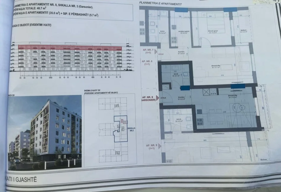 Golem, shitet garsonier 1+1+Ballkon Kati 6, 41 m² 44.770 € (Golem)