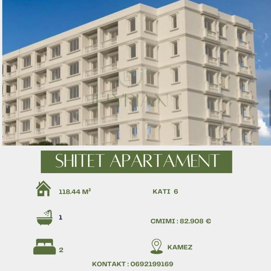 Tirane, shitet apartament 2+1 Kati 6, 118 m² 82.908 € 