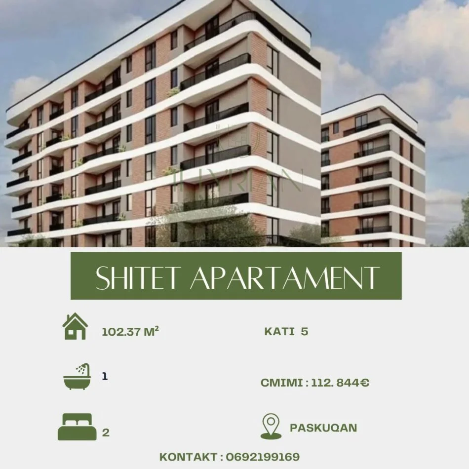 Tirane, shitet apartament 2+1 Kati 5, 102 m² 112.844 € 
