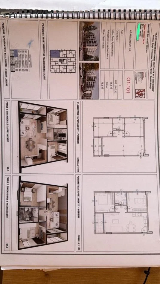 Qerret, shitet apartament 1+1+Ballkon Kati 3, (qerret)