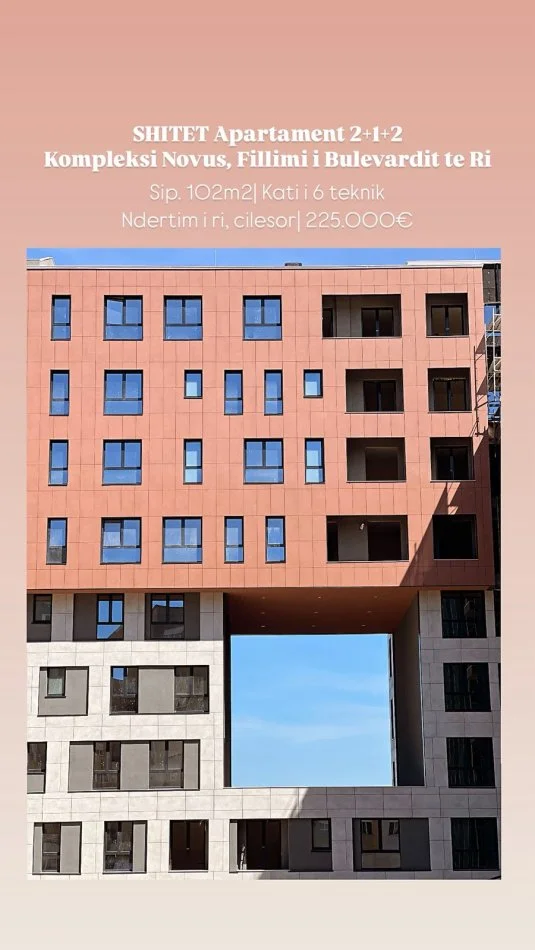 Tirane, shitet apartament 2+1+Ballkon Kati 6, 102 m² 225.000 € (Bulevardi i Ri, Kompleksi Novus)