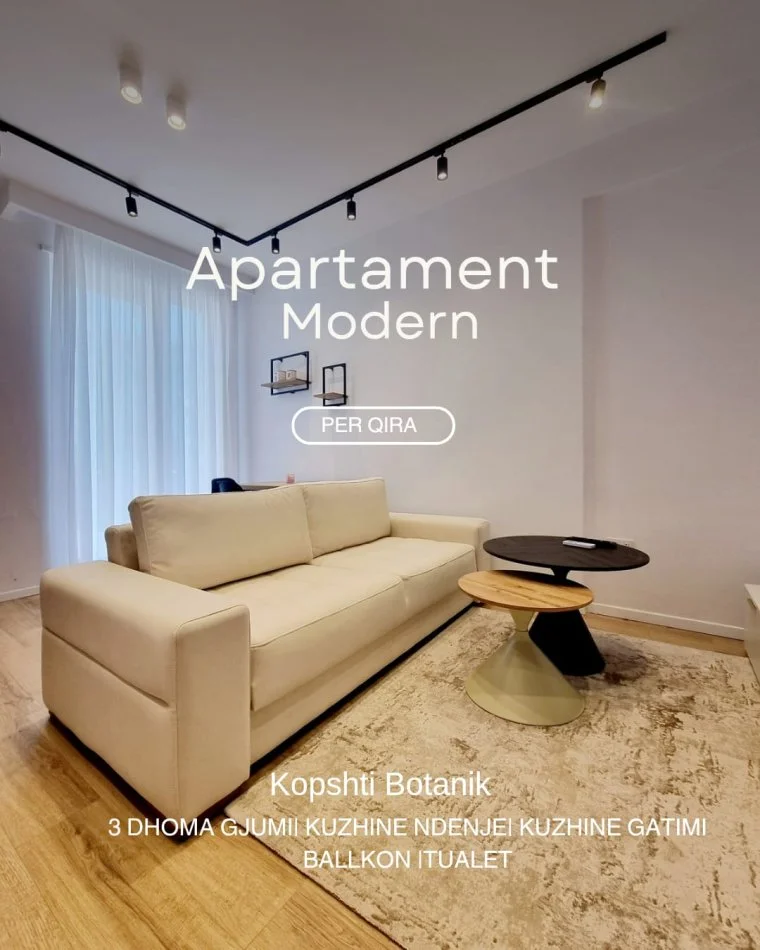 Tirane, jepet me qera apartament 1+1 , 50 m² 500 € (Kopshi Botanik)