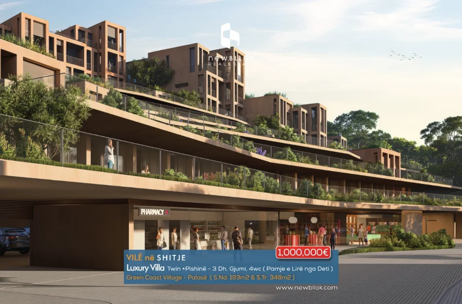 SHITET : VILË TWIN GREEN COAST II 193m² Ndërtim & 348m² Truall + Pishinë 🏝 Fiks te Salt/ Ultra Pamje nga Deti